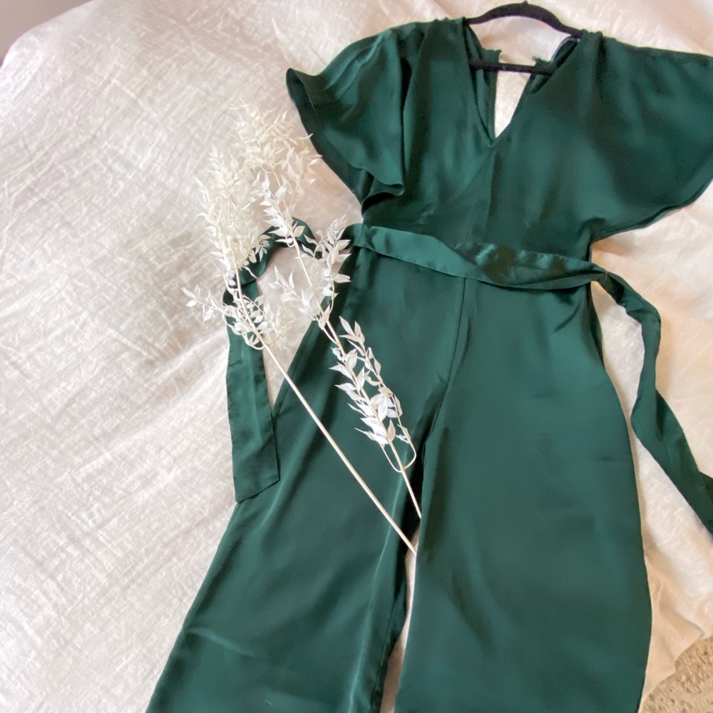 Abercrombie emerald green jumpsuit xs